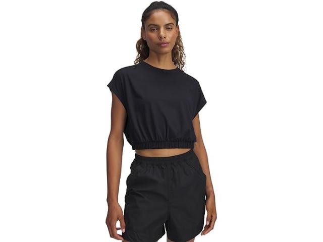 (取寄) アンダーアーマー レディース モーション バブル ヘム ショート スリーブ T-シャツ Under Armour women Motion Bubble Hem Short Sleeve T-Shirt Black/Jet Gray