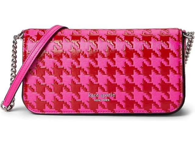 (取寄) ケイトスペード レディース デビン ハウンドトゥース エンボス サフィーノ レザー フラップ チェイン ウォレット Kate Spade New York women Kate Spade New York Devin Houndstooth Embossed Saffiano Leather Flap Chain Wallet Pink Multiの通販は 44,982円