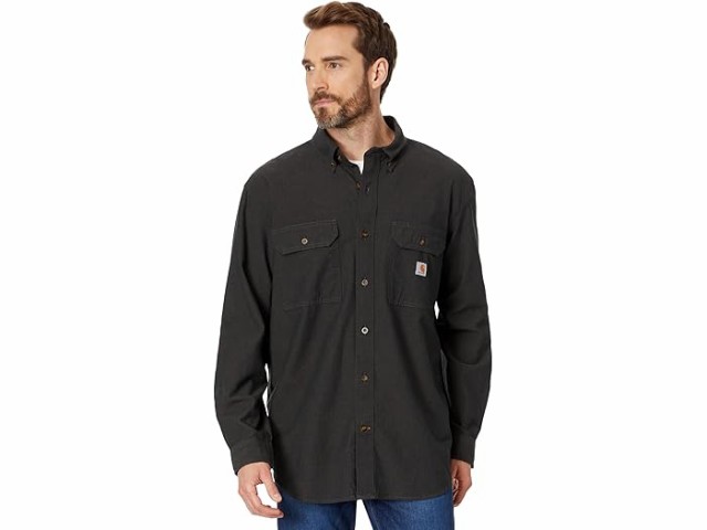 (取寄) カーハート メンズ ルーズ フィット ミッドウエイト シャンブレー ロング スリーブ シャツ Carhartt men Loose Fit Midweight Chambray Long Sleeve Shirt Black Chambrayの通販はポロシャツ