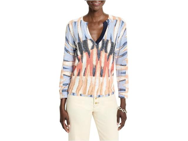 (取寄) ニックゾー レディース ピティート クリス クロス コットン スラブ セーター NIC+ZOE women Petite Criss Cross Cotton Slub Sweater Blue Multi