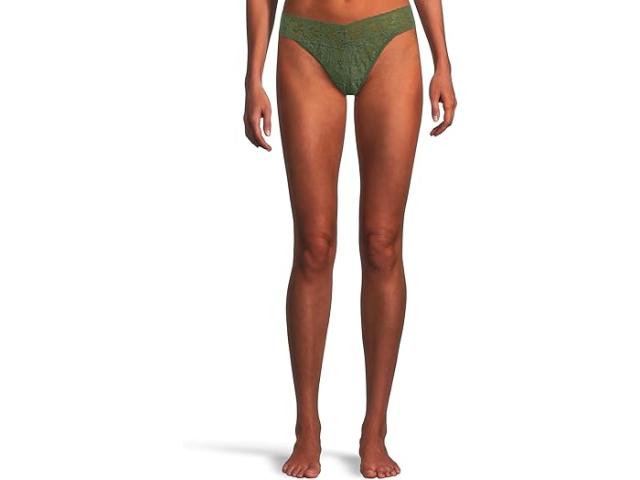 (取寄) ハンキー パンキー レディース シグニチャー レース オリジナル ライズ トング Hanky Panky women Signature Lace Original Rise Thong Herb Green