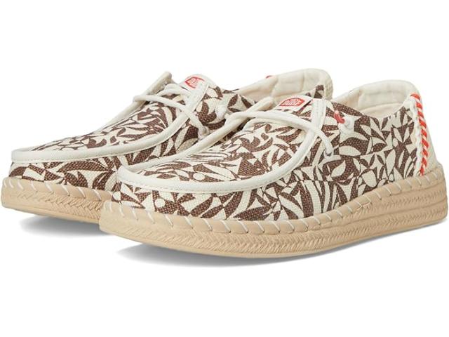 (取寄) ヘイ デュード レディース ウェンディ エスパドリーユ レトロ パーム Hey Dude women Wendy Espadrille Retro Palm Downtown Brown/Egret
