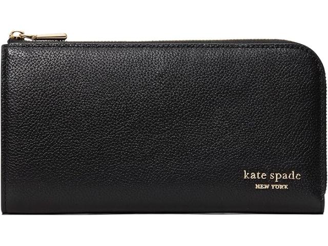 (取寄) ケイトスペード レディース デビン ペブルド レザー ジップ アラウンド コンチネンタル ウォレット Kate Spade New York women Devin Pebbled Leather Zip Around Continental Wallet Black