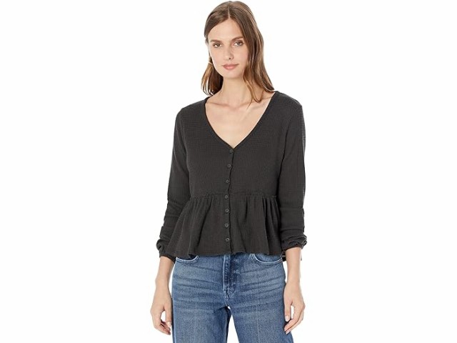 (取寄) ラッキーブランド レディース クラウド ジャージ ワッフル ボタン スルー トップ Lucky Brand women Lucky Brand Cloud Jersey Waの通販は