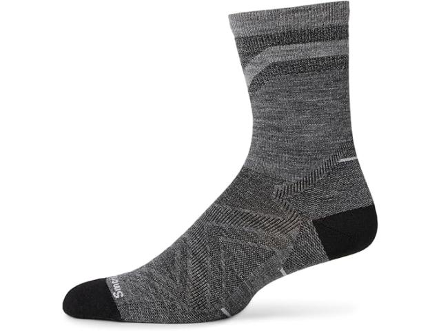 (取寄) スマートウール メンズ ラン ゼロ クッション ミッド クルー パターン Smartwool men Run Zero Cushion Mid Crew Pattern Light Gray