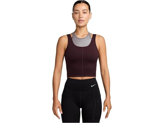 (取寄) ナイキ レディース ワン フィッティド ドライ-フィット クロップド タンク トップ Nike women One Fitted Dri-fit Cropped Tank Top Burgundy Crush/Burgundy Ash