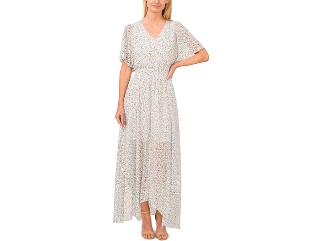 (取寄) シーシー レディース スモック ウェスト フラウィー スリーブ マキシ ドレス CeCe women Smocked Waist Flowy Sleeve Maxi Dress New Ivoryの通販は
