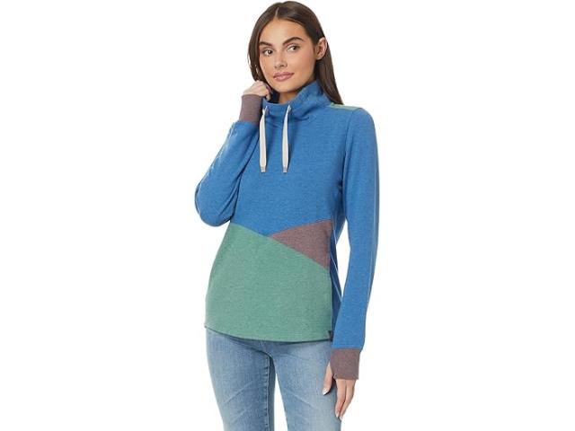 (取寄) エルエルビーン レディース コージー カラーブロック スウェットシャツ L.L.Bean women L.L.Bean Cozy Color-Block Sweatshirt Marine Blue Heather/Sea Green Heatherの通販は