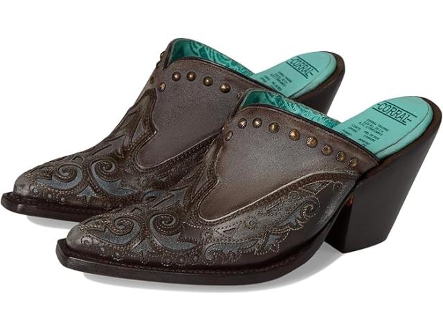 (取寄) コーラル ブーツ レディース レディ インレイ アンド エンブロイダリー アンド スタッズ ミュール Corral Boots women Lady Inlay & Embroidery & Studs Mule Sky Blue