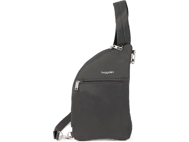 (取寄) バッガリーニ レディース セキュルテックス アンチ-シーフ ハーフ ムーン スリング Baggallini women Securtex Anti-theft Half Moon Sling Charcoal