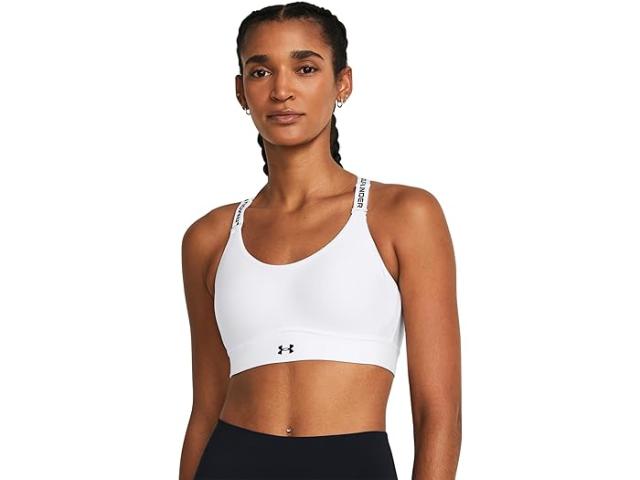 (取寄) アンダーアーマー レディース インフィニティ ミッド インパクト スポーツ ブラ Under Armour women Under Armour Infinity Mid Impact Sports Bra White/Black