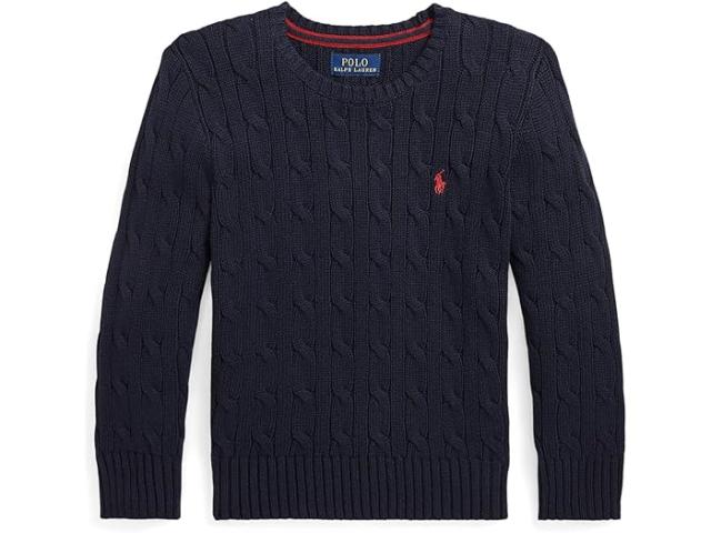 (取寄) ラルフローレン キッズ ボーイズ ケーブルニット コットン セーター (トドラー/リトル キッド) Polo Ralph Lauren Kids boys Polo Ralph Lauren Kids Cable-Knit Cotton Sweater (Toddler/Little Kid) Rl Navy/C3807の通販は 10,678円