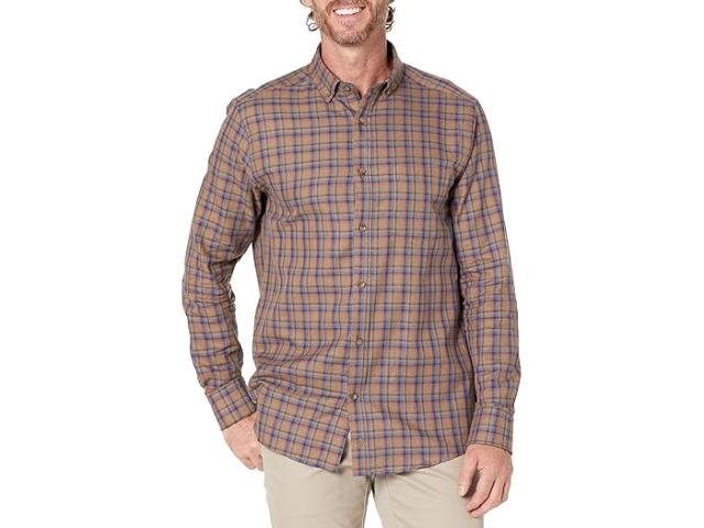 (取寄) ジョンストン&マーフィー メンズ ヘザー ウーブン シャツ Johnston & Murphy men Heather Woven Shirt Tan Box Plaid