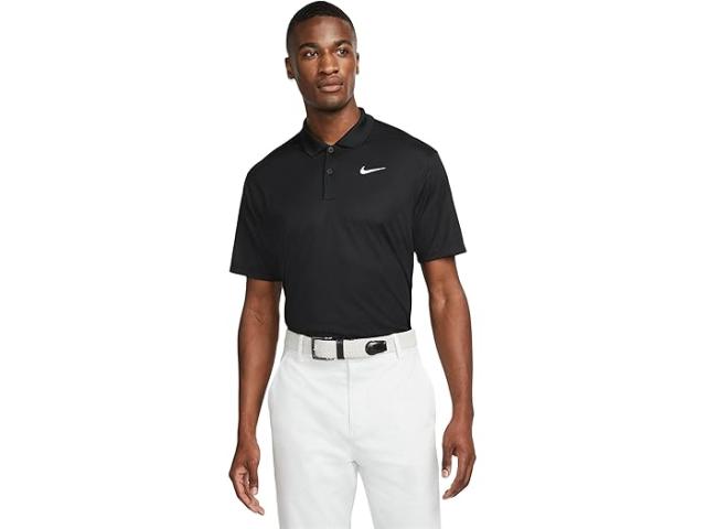 (取寄) ナイキ メンズ ドライ-フィット ビクトリー ソリッド ゴルフ ポロ Nike men Dri-FIT Victory Solid Golf Polo Black/White