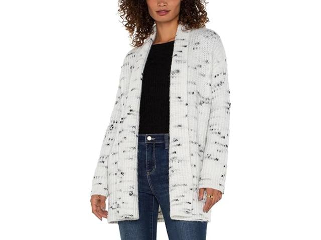 (取寄) リバプールロサンゼルス レディース ロング スリーブ オープン フロント カーディガン ファジー スペース ダイ セーター Liverpool Los Angeles women Liverpool Los Angeles Long Sleeve Open Front Cardigan Fuzzy Space Dye Sweater Porcelain With Black Flecksの通販はニット・セーター