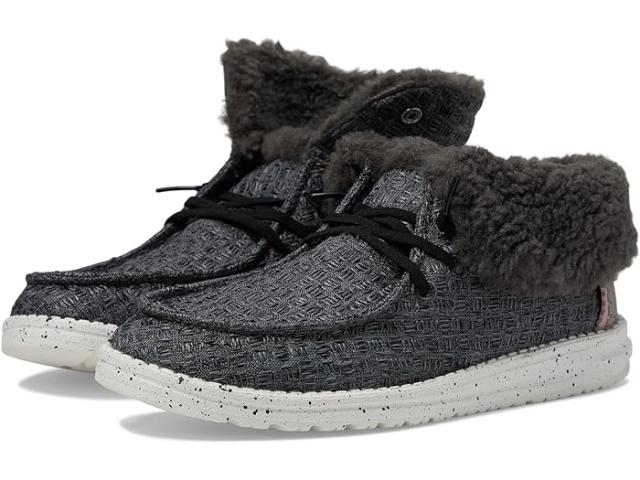 (取寄) ヘイ デュード レディース ウェンディ ステッチ コージー フォールド ブート Hey Dude women Hey Dude Wendy Stitch Cozy Fold Boot Blackの通販は
