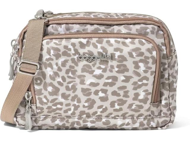 (取寄) バッガリーニ レディース トライフェクタ Rfid ウォレット クロスボディ Baggallini women Trifecta Rfid Wallet Crossbody Mocha Cheetah Print