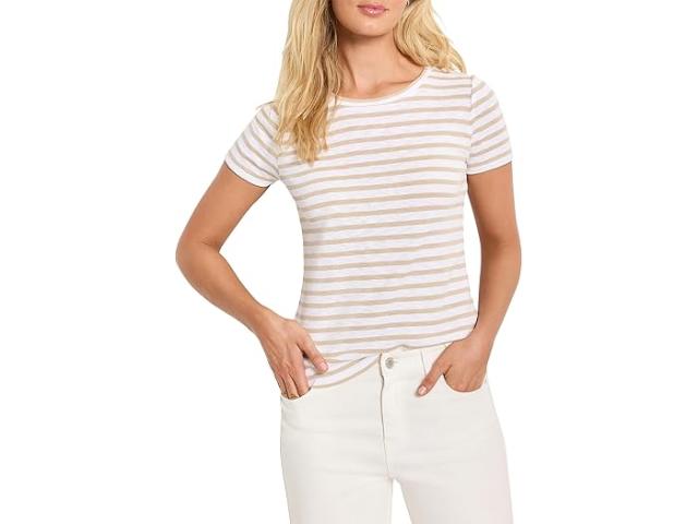 (取寄) ニックゾー レディース ショート スリーブ スクープ ネック ストライプド ティー NIC+ZOE women Short Sleeve Scoop Neck Striped Tee Neutral Multi
