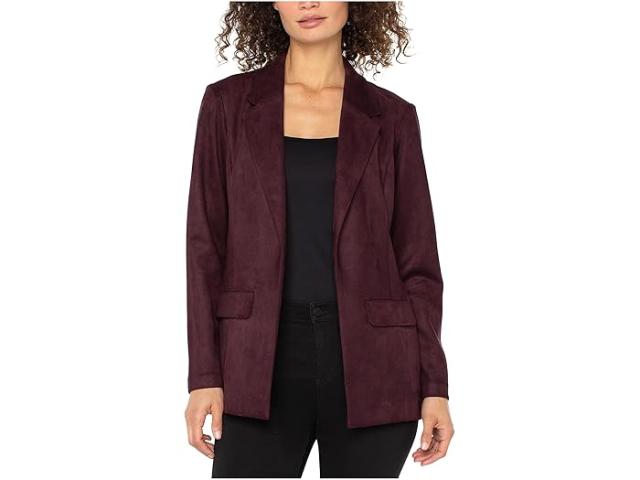 (取寄) リバプールロサンゼルス レディース スエ—デッド スキューバ ニット ボーイフレンズ ブレーザー Liverpool Los Angeles women Sueded Scuba Knit Boyfriend Blazer Dark Oxblood