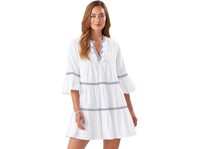 (取寄) トミーバハマ レディース コットン クリップ エンベリッシュ ティア ドレス  Bahama women Cotton Clip Embellished Tier Dress White