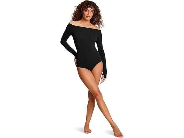 (取寄) コマンドー レディース バレエ ボディ オフ-ショルダー ボディスーツ ウィズ サムホールズ Commando women Ballet Body Off-Shoulder Bodysuit With Thumbholes Black