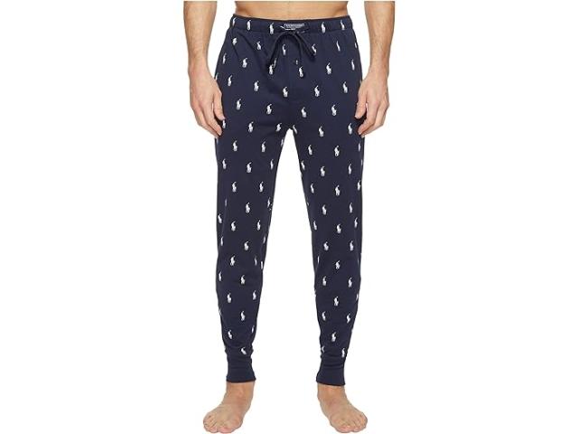 (取寄) ラルフローレン メンズ オール オーバー ポニー プレーヤー ニット スリープウェア ジョガーズ Polo Ralph Lauren men Polo Ralph Lauren All Over Pony Player Knit Sleepwear Joggers Navy
