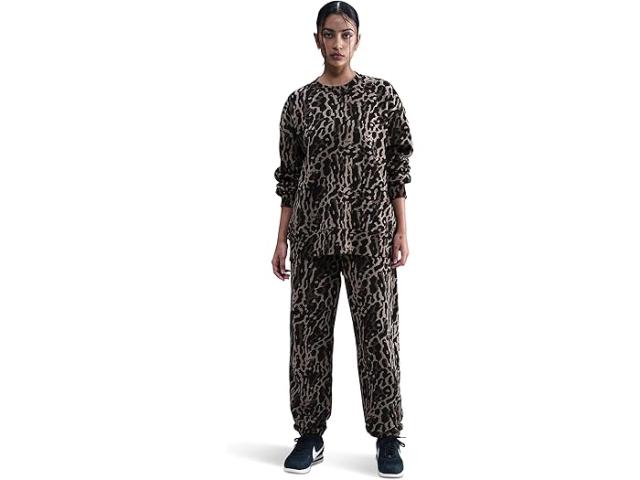 (取寄) ナイキ レディース スポーツウェア フェニックス フリース ハイライズ オーバーサイズ オール オーバー プリント パンツ Nike women Sportswear Phoenix Fleece High-Rise Oversized All Over Print Pants Black/Ironstone/Black
