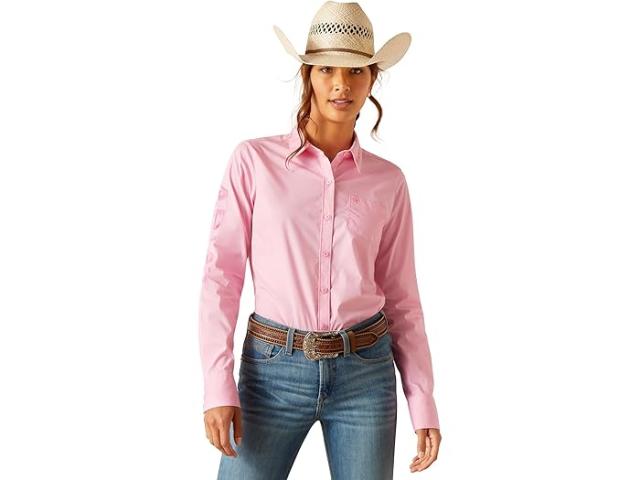 (取寄) アリアット レディース リンクル レジスト チーム カービー ストレッチ シャツ Ariat women Wrinkle Resist Team Kirby Stretch Shirt Prism Pink