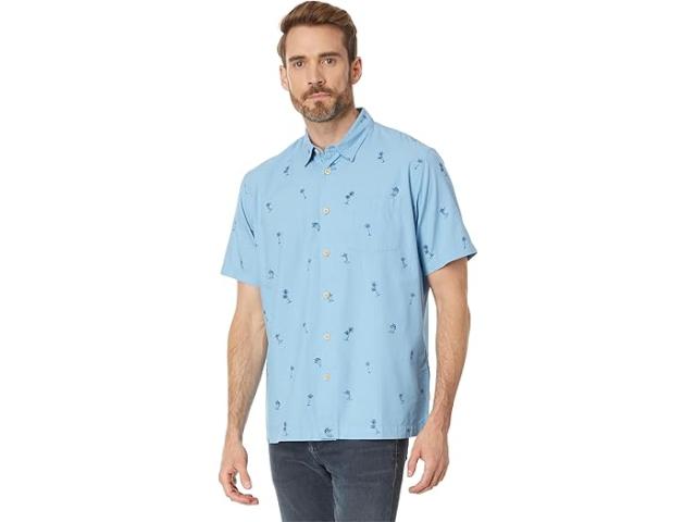 (取寄) クイックシルバー ウォーターマン メンズ セイル パーム ボタンアップ シャツ Quiksilver Waterman men Sail Palm Button-Up Shirt Dusk Blue Sail Palms