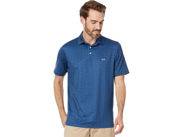 (取寄) ヴィンヤードヴァインズ メンズ プリンテッド サンカティ ポロ Vineyard Vines men Vineyard Vines Printed Sankaty Polo Drinks Blue Bayの通販は