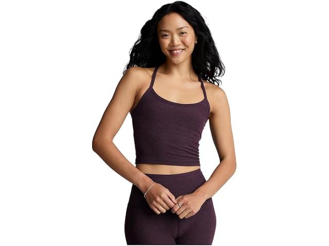 (取寄) ビヨンドヨガ レディース スペースダイ スリム レイサーバック クロップド タンク Beyond Yoga women Spacedye Slim Racerback Cropped Tank Eggplant Purple Heather