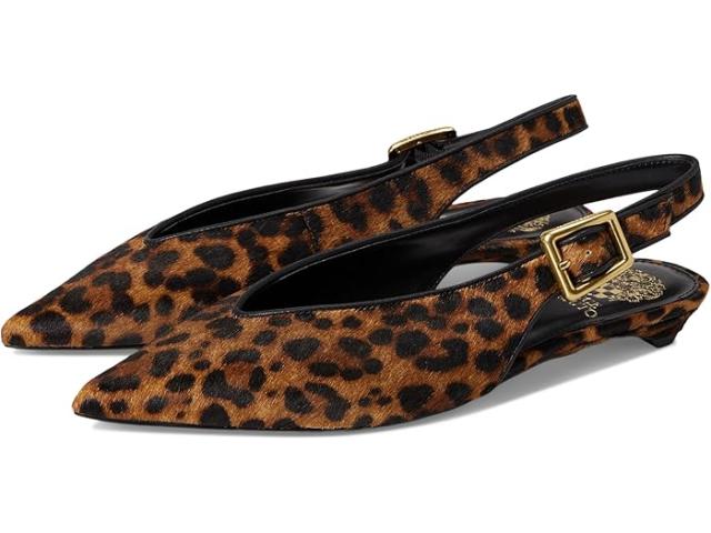 (取寄) ヴィンスカムート レディース キトン ヒール スリングバック フラッツ ミュール Vince Camuto women Valther Kitten Heel Slingback Flat Mule Camel/Black