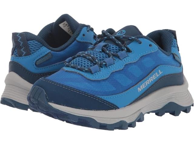 (取寄) メレル キッズ ボーイズ モアブ スピード ロウ ウォータープルーフ (トドラー/リトル キッド/ビッグ キッド) Merrell Kids boys Moab Speed Low Waterproof (Toddler/Little Kid/Big Kid) Blueの通販は