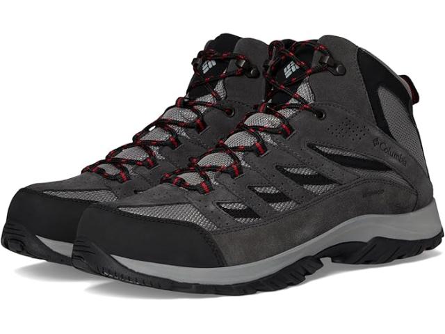 (取寄) コロンビア メンズ クレストウッド ミッド ウォータープルーフ Columbia men Crestwood Mid Waterproof Dark Grey/Mountain Red
