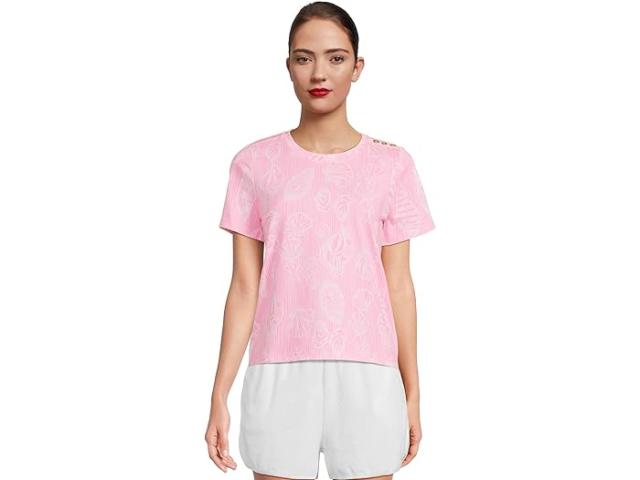 (取寄) リリー ピュリッツァー レディース ニット トップ Lilly Pulitzer women Barreto Knit Top Rousseau Pink Cool As Shell