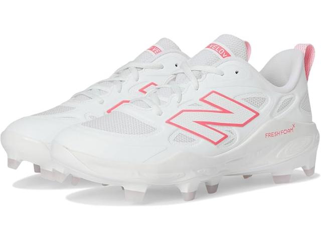 (取寄) ニューバランス レディース フレッシュ フォーム モールデッド ソフトボール クリーツ New Balance women Fresh Foam Velov4 Molded Softball Cleats White/Ultra Pink