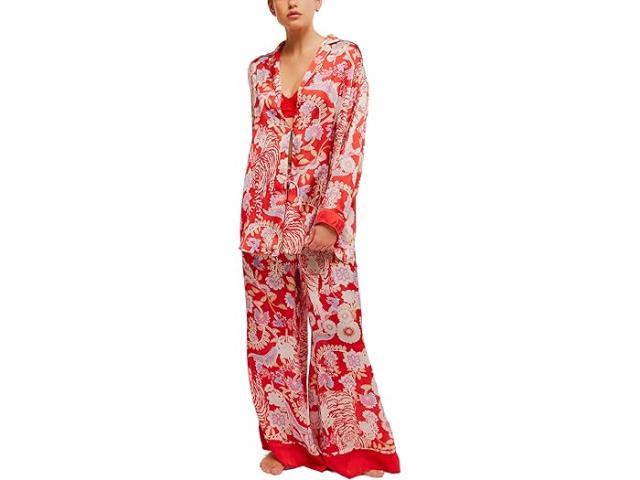(取寄) フリーピープル レディース ドリーミー デイズ パジャマ セット Free People women Dreamy Days Pajama Set Flame Red Comboの通販は