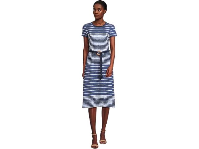 (取寄) トミーバハマ レディース コースタル シャレー ショート スリーブ ミディ ドレス Tommy Bahama women Coastal Chalet Short Sleeve Midi Dress Island Navyの通販は 31,935円