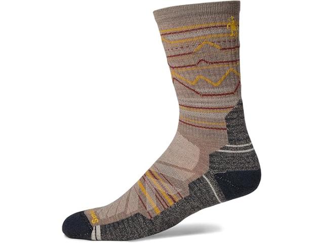 (取寄) スマートウール メンズ パフォーマンス ハイク ライト クッション マウンテン レンジ パターン クルー Smartwool men Performance Hike Light Cushion Mountain Range Pattern Crew Fossil