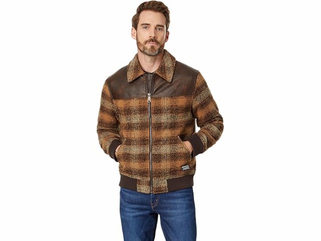 (取寄) リーバイス メンズ ウール ブレンド トラッカー Levi's men Wool Blend Trucker Brown Plaidの通販はパーカー