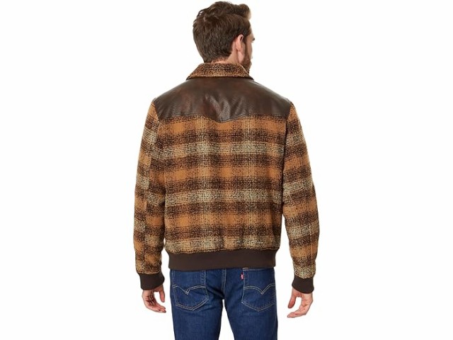 (取寄) リーバイス メンズ ウール ブレンド トラッカー Levi's men Wool Blend Trucker Brown Plaidの通販は