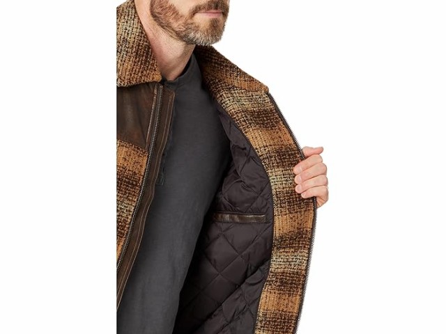 (取寄) リーバイス メンズ ウール ブレンド トラッカー Levi's men Wool Blend Trucker Brown Plaidの通販は