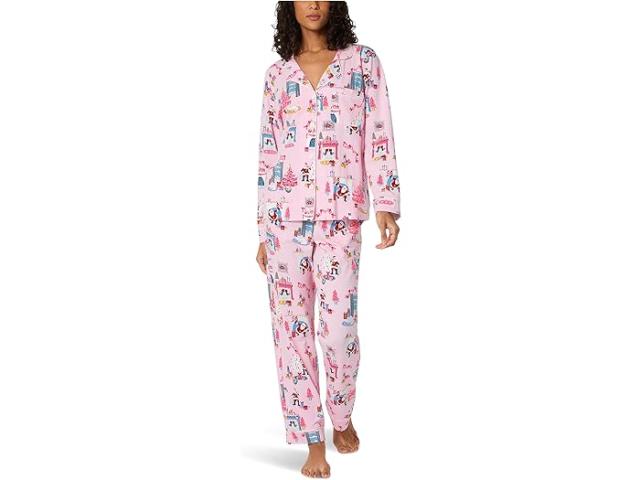 (取寄) ベッドヘッドパジャマズ レディース ロング スリーブ クラシック コットン ニット パジャマ セット Bedhead PJs women Long Sleeve Classic Cotton Knit Pajama Set Must Be Santa