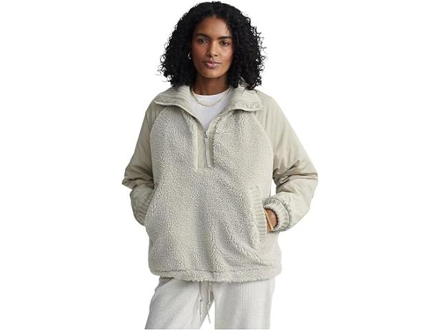 (取寄) バーリー レディース ハーフ ジップ シェルパ ジャケット Varley women Denee Half Zip Sherpa Jacket Agate Grey