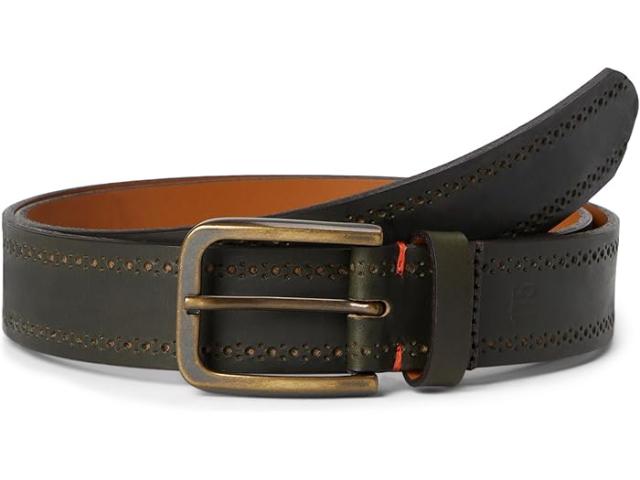 (取寄) ジョンストン&マーフィー メンズ アニバーサリー ブローグ レザー ベルト Johnston & Murphy men 175th Anniversary Brogue Leather Belt Olive