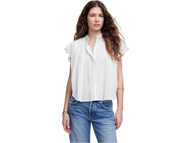 (取寄) メイドウェル レディース アラナ トップ イン コットン ビスコース ボイル Madewell women Alana Top In Cotton Viscose Voile White