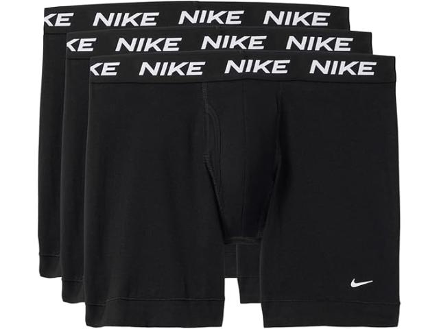 (取寄) ナイキ メンズ オール デイ コットン ストレッチ ウィズ フライ ボクサー ブリーフ 3-パック Nike men All Day Cotton Stretch with Fly Boxer Brief 3-Pack Black/Black/Black