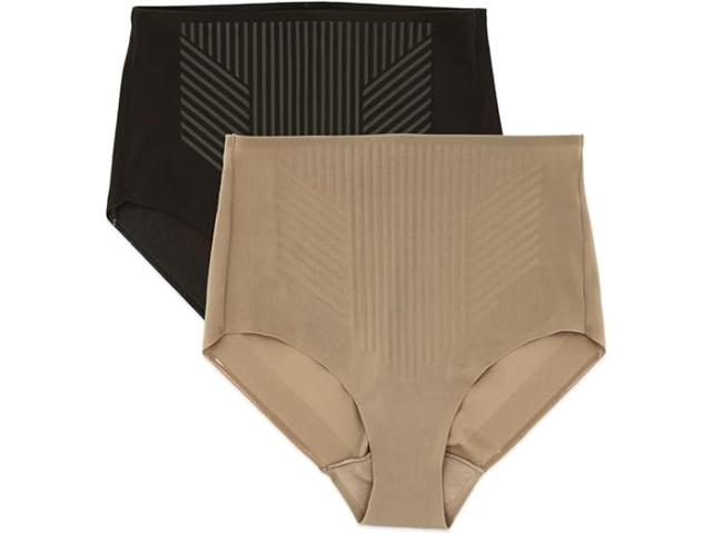 (取寄) ミラクルスーツ シェイプウェア レディース 2-パック ライト タミー コントロール シェーピング ブリーフ Miraclesuit Shapewear women 2-pack Light Tummy Control Shaping Briefs Stucco/Black