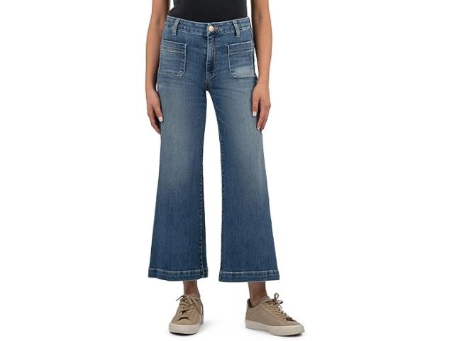 (取寄) カット フロム ザ クロス レディース メグ ハイ ライズ ワイド レッグ w パッチ ポケッツ レギュラー ヘム KUT from the Kloth women Meg High Rise Wide Leg W Patch Pockets Regular Hem Effectiveness with Dark Base Wash