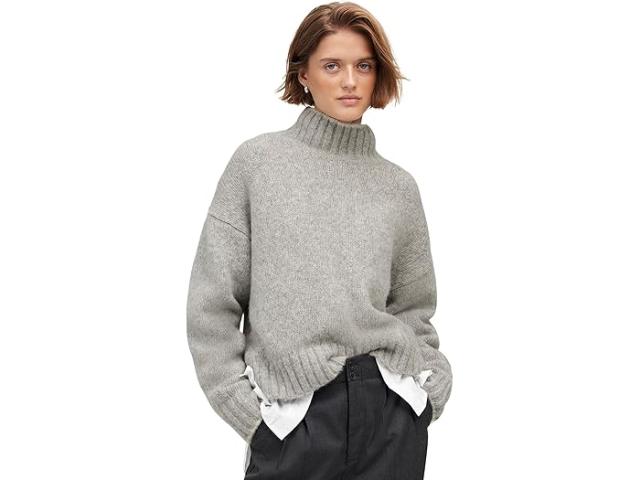 (取寄) メイドウェル レディース フラフィー ウール ハイ-ロウ タートル Madewell women Madewell Fluffy Wool Balham Hi-Low Turtle Heather Powderの通販は